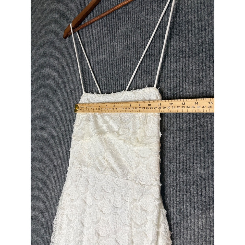 Lulus White Lace Maxi Dress Open Back Tie Column Gown Bridal Event Size M - Picture 6 of 6